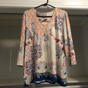 Chicos Top Smoke Free Home 27 1/2 inches long